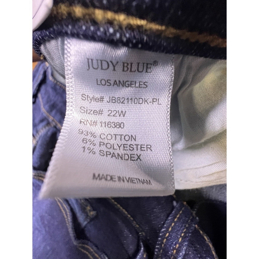 Judy Blue Jeans Women's 22W Blue Skinny‎ Fit Boho City Preppy Dark Wash NWT - Picture 7 of 16